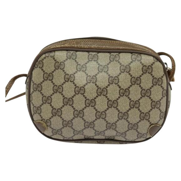GUCCI GG Supreme Web Sherry Line Bag Pvc Beige Gold 89 02 066 - Picture 3 of 12